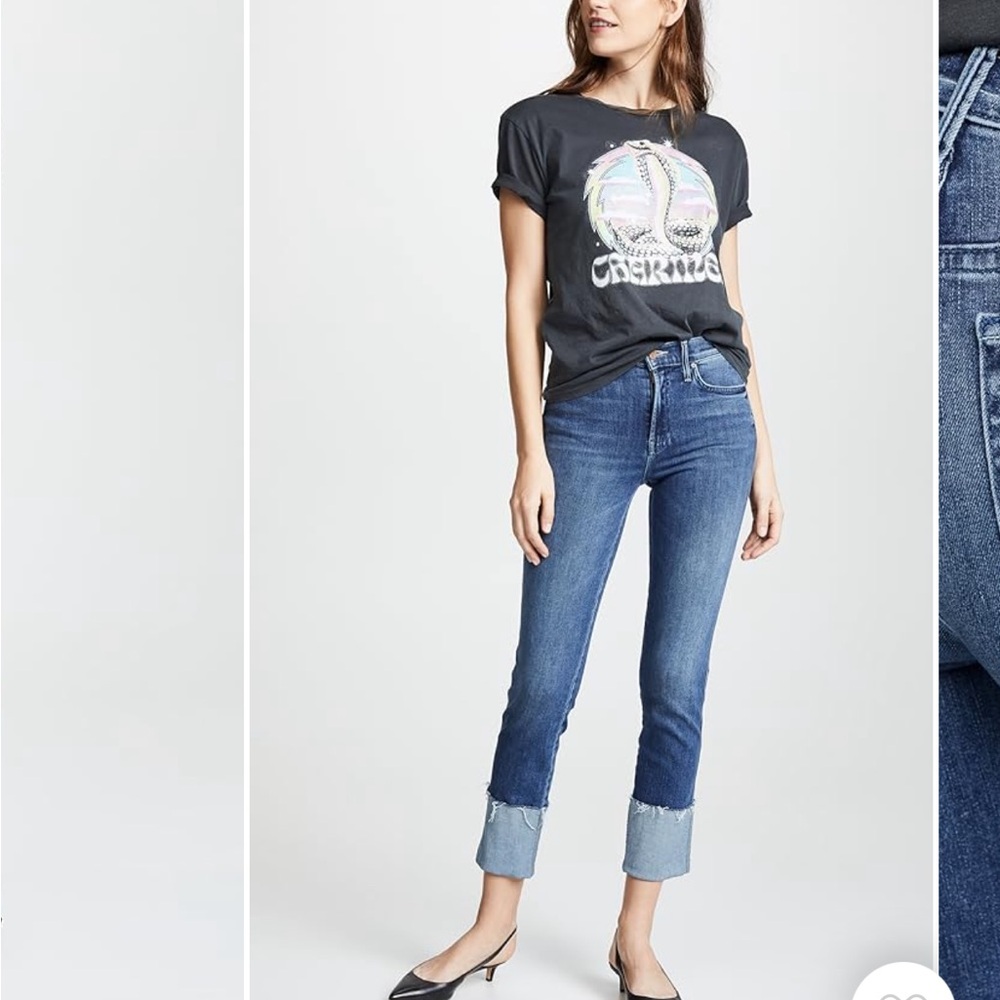 MOTHER Blue Ankle Cropped Jeans with Subtle Distressing. NWOT